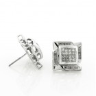 14Kt White Gold and Diamond Large Stud Earrings 1.37Ct
